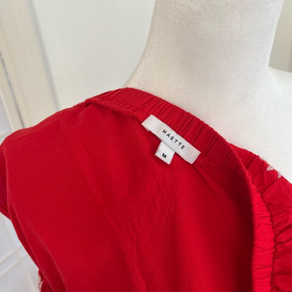 Maette One Shoulder Red Top - Picture 3 of 3